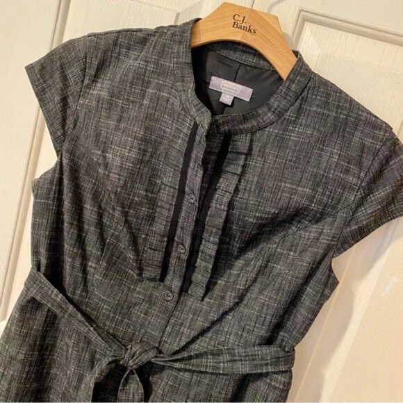 Merona Collection Gray Chambray Ruffle Front Dress Size 16 - Picture 4 of 11